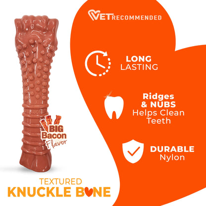 Power Chew Textured Knuckle Bone Dog Toy, Dog Chew Toy, Bacon Flavor, X-Large, 1 Count