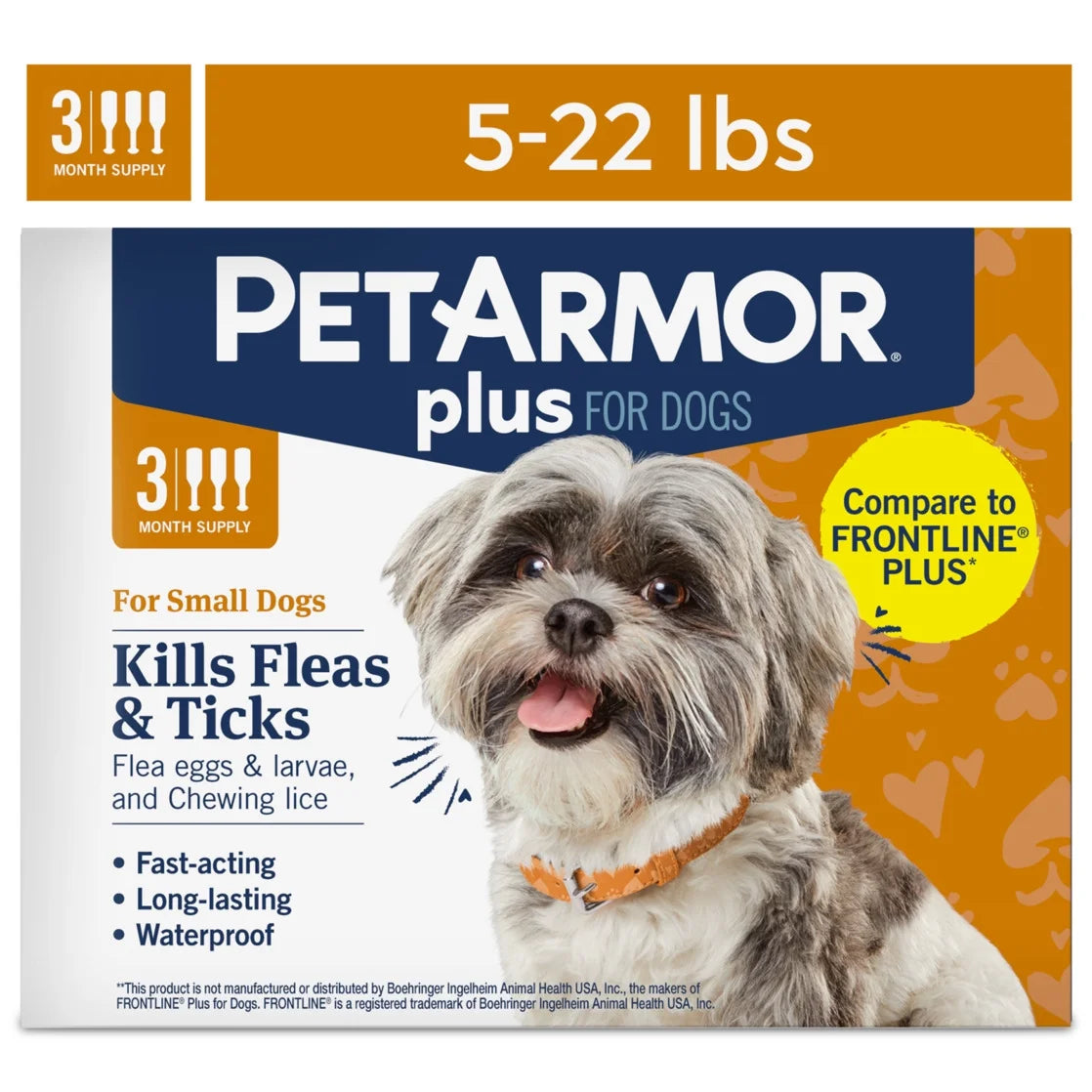 plus for Small Dogs 5-22 Lbs, Flea & Tick Prevention for Dogs, 3-Month Supply
